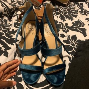 Teal Velvet heels